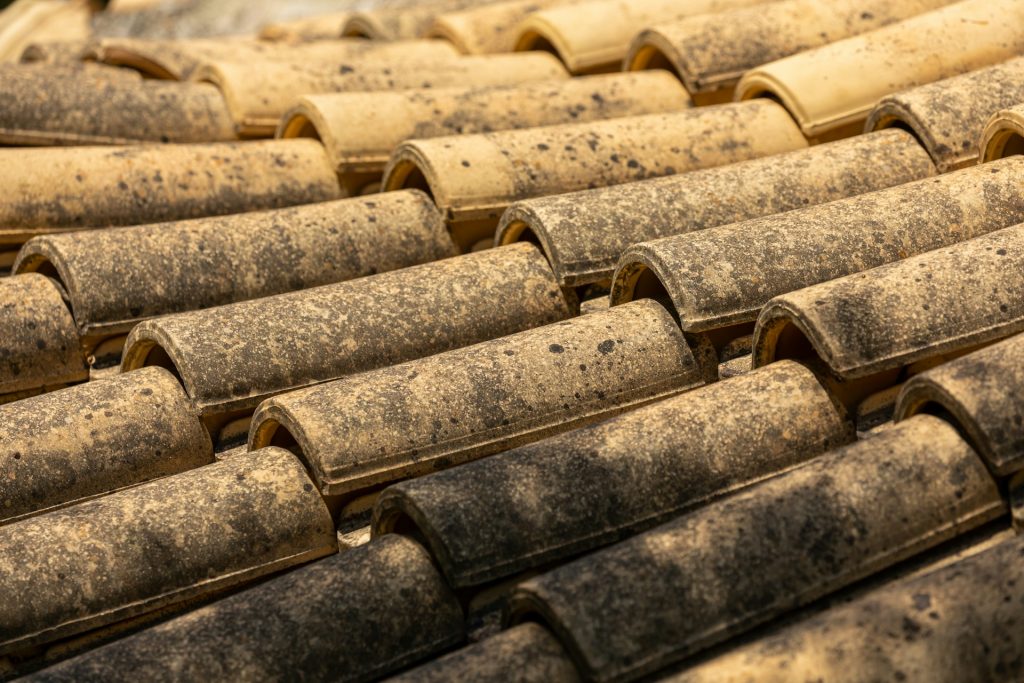 old roof shingles