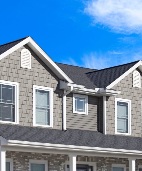 New home with grey siding